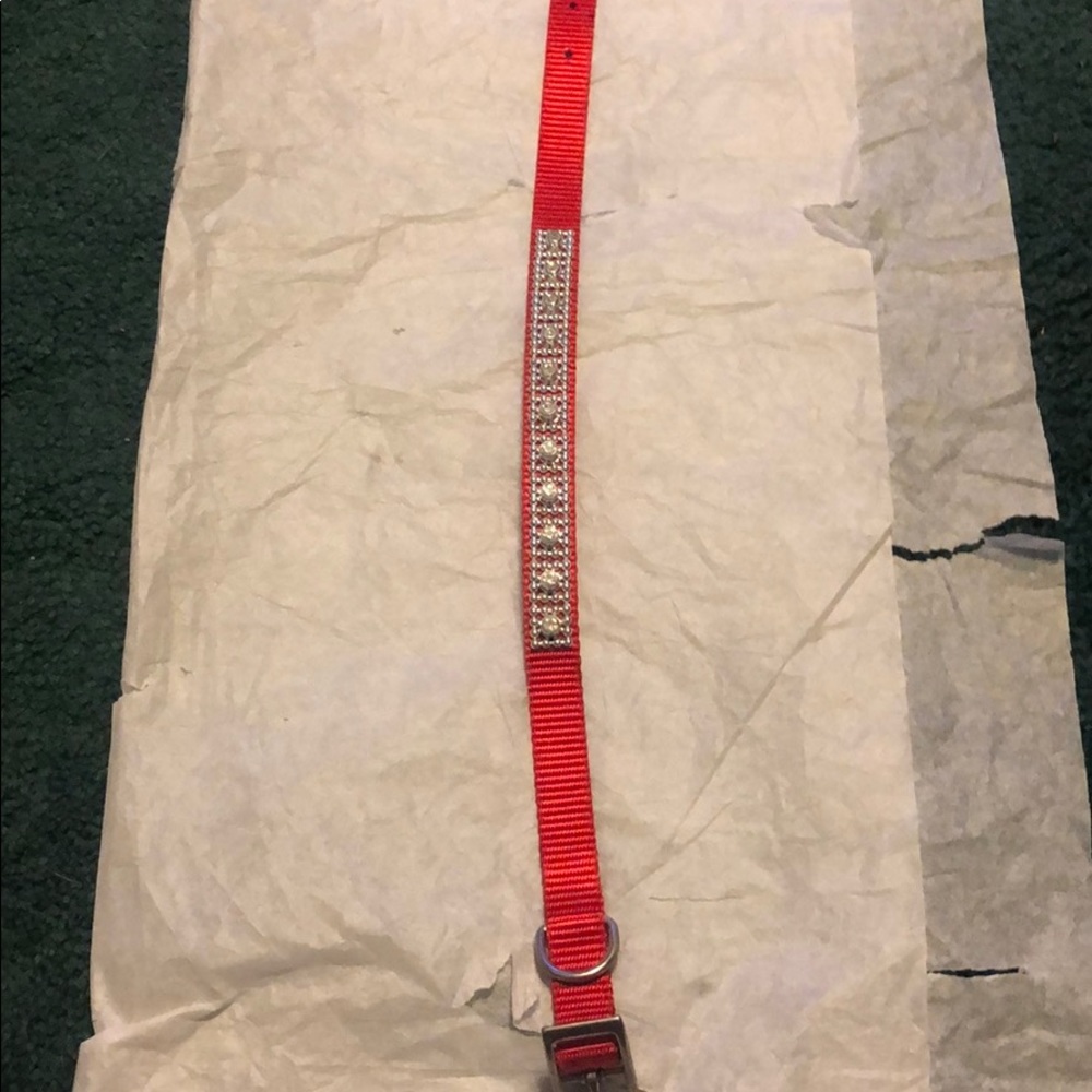 Red sparkling Dog collar 13”-15”